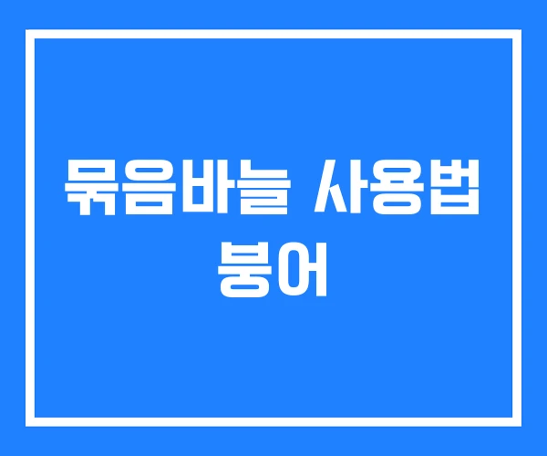 묶음바늘 사용법 붕어