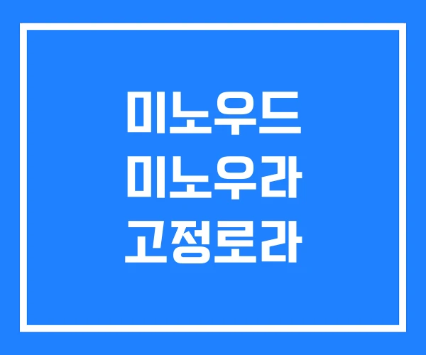 미노우드 미노우라 고정로라 미노우드 미노우라 고정로라