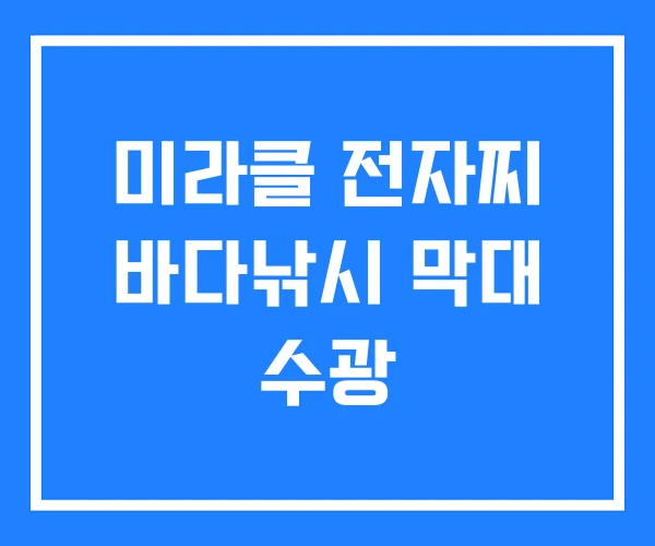 미라클 전자찌 바다낚시 막대 수광