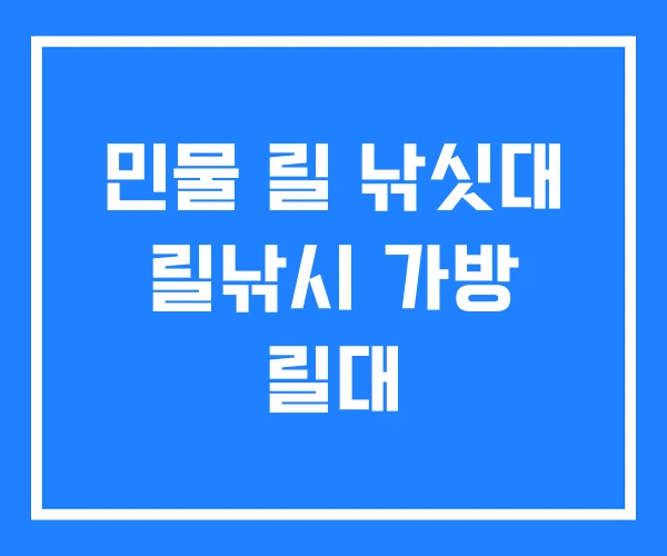 민물 릴 낚싯대 릴낚시 가방 릴대