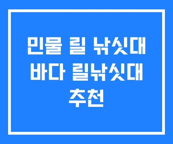 민물 릴 낚싯대 바다 릴낚싯대 추천