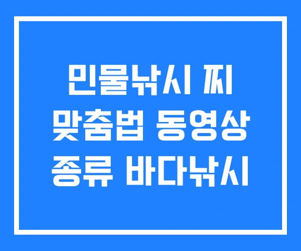 민물낚시 찌 맞춤법 동영상 종류 바다낚시