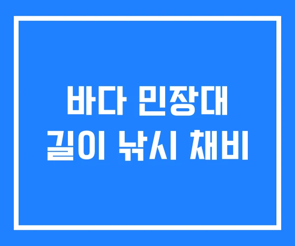 바다 민장대 길이 낚시 채비