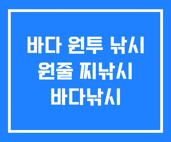 바다 원투 낚시 원줄 찌낚시 바다낚시