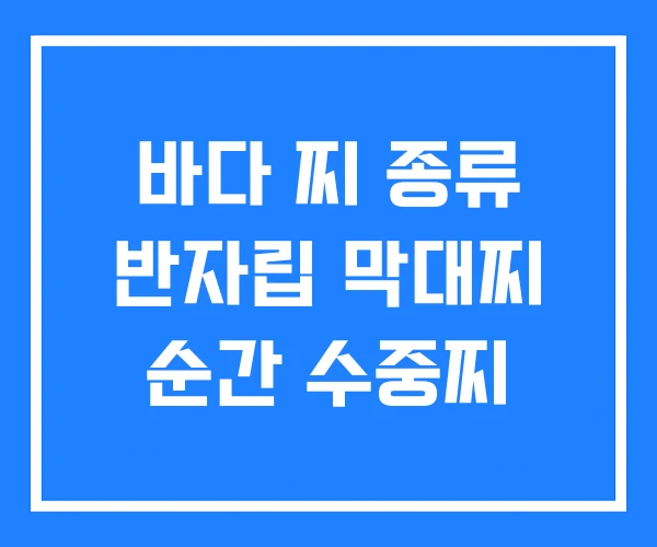 바다 찌 종류 반자립 막대찌 순간 수중찌