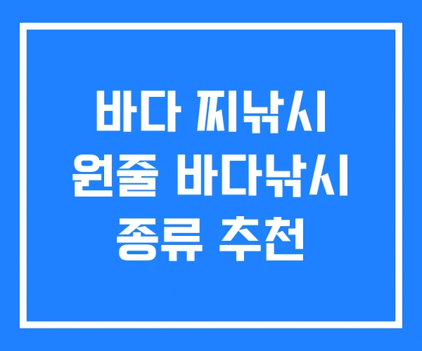 바다 찌낚시 원줄 바다낚시 종류 추천
