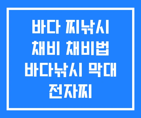 바다 찌낚시 채비 채비법 바다낚시 막대 전자찌
