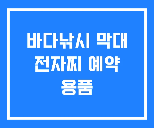 바다낚시 막대 전자찌 예약 용품 바다낚시 막대 전자찌 예약 용품
