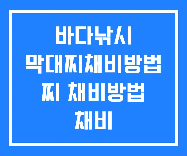 바다낚시 막대찌채비방법 찌 채비방법 채비 바다낚시 막대찌채비방법 찌 채비방법 채비