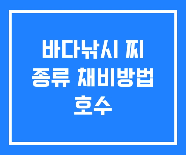 바다낚시 찌 종류 채비방법 호수