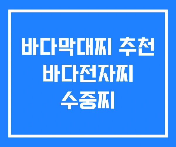 바다막대찌 추천 바다전자찌 수중찌