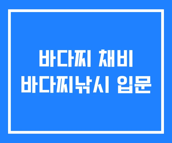 바다찌 채비 바다찌낚시 입문