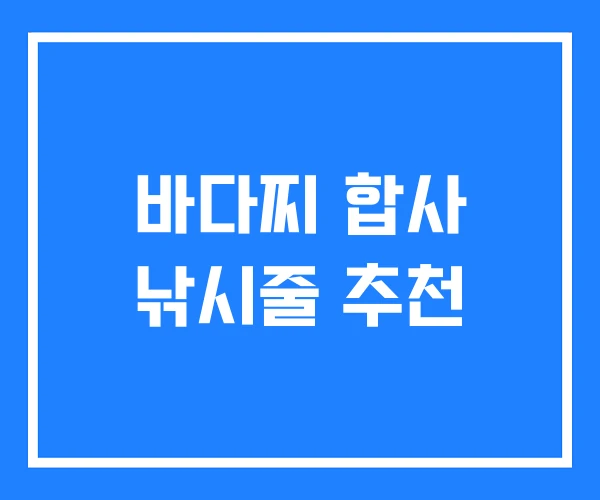 바다찌 합사 낚시줄 추천 바다찌 합사 낚시줄 추천