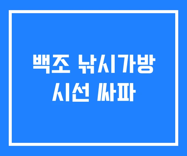 백조 낚시가방 시선 싸파 백조 낚시가방 시선 싸파