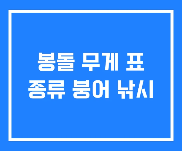 봉돌 무게 표 종류 붕어 낚시