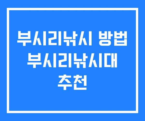 부시리낚시 방법 부시리낚시대 추천