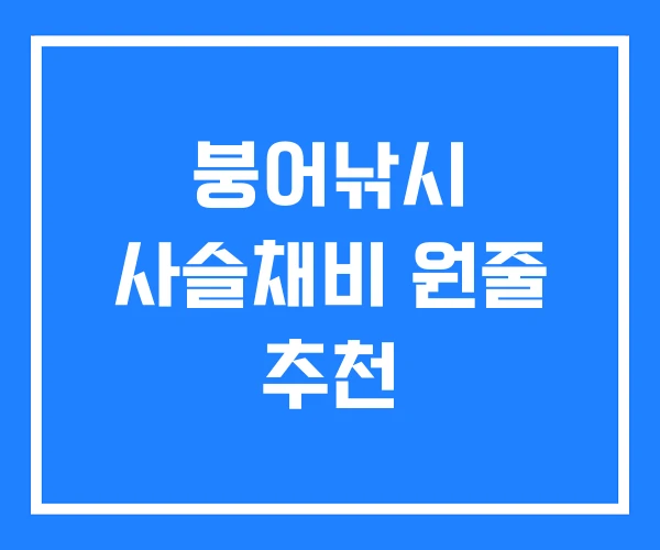 붕어낚시 사슬채비 원줄 추천 붕어낚시 사슬채비 원줄 추천