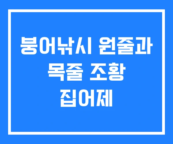 붕어낚시 원줄과 목줄 조황 집어제