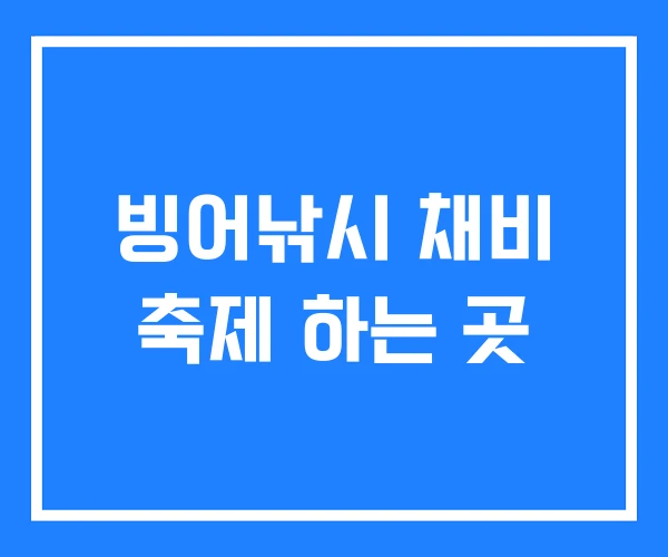 빙어낚시 채비 축제 하는 곳