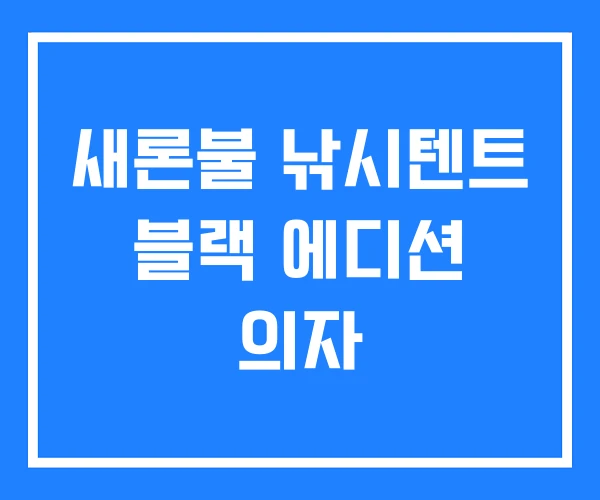새론불 낚시텐트 블랙 에디션 의자