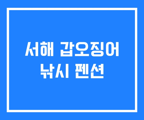 서해 갑오징어 낚시 펜션 서해 갑오징어 낚시 펜션