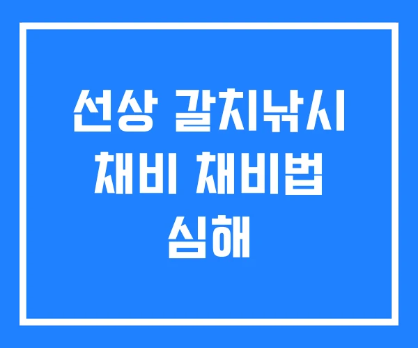 선상 갈치낚시 채비 채비법 심해 선상 갈치낚시 채비 채비법 심해
