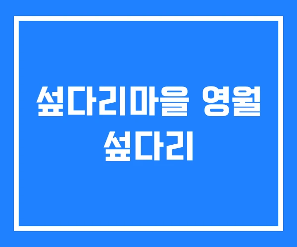 섶다리마을 영월 섶다리