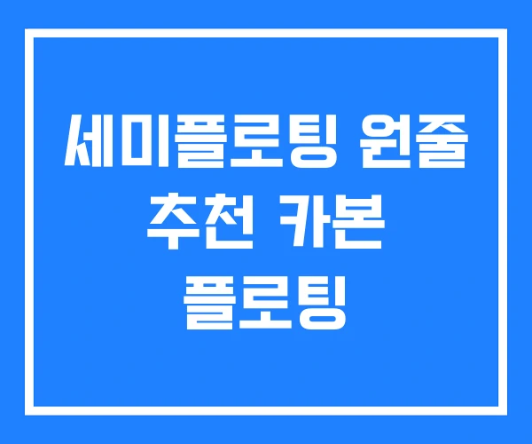 세미플로팅 원줄 추천 카본 플로팅