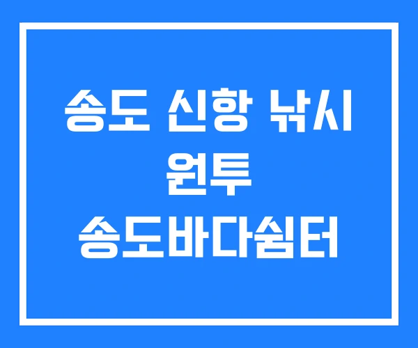 송도 신항 낚시 원투 송도바다쉼터 송도 신항 낚시 원투 송도바다쉼터