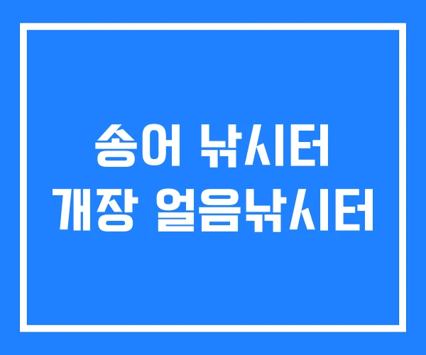 송어 낚시터 개장 얼음낚시터