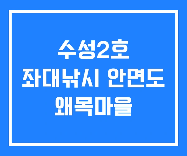 수성2호 좌대낚시 안면도 왜목마을