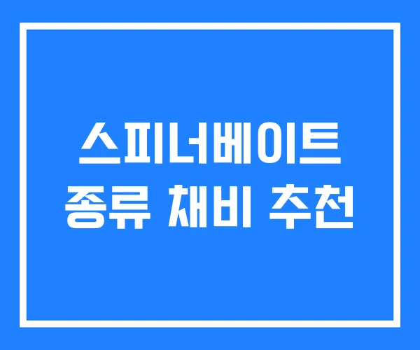 스피너베이트 종류 채비 추천