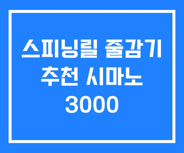 스피닝릴 줄감기 추천 시마노 3000