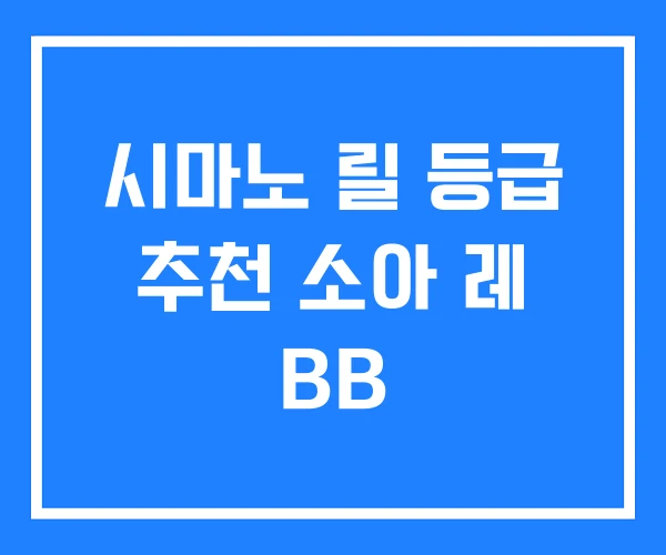시마노 릴 등급 추천 소아 레 BB
