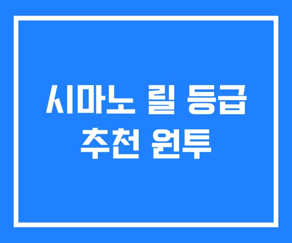 시마노 릴 등급 추천 원투