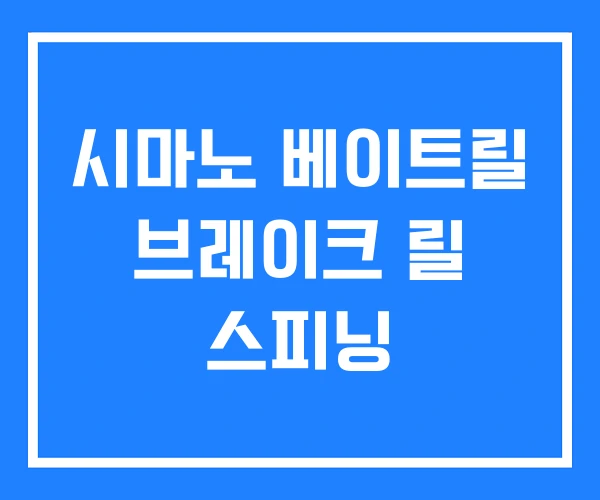 시마노 베이트릴 브레이크 릴 스피닝