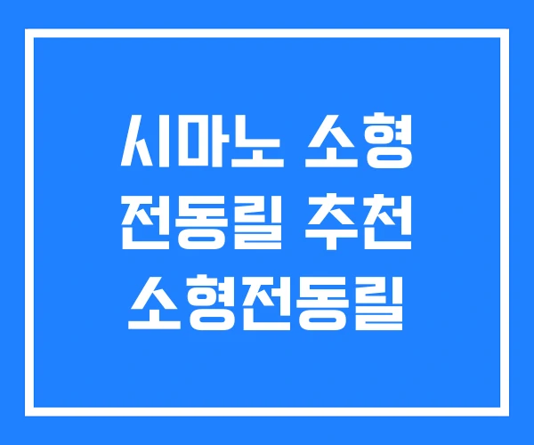 시마노 소형 전동릴 추천 소형전동릴
