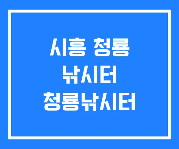 시흥 청룡 낚시터 청룡낚시터