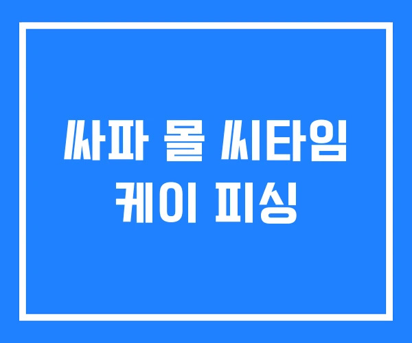 싸파 몰 씨타임 케이 피싱 싸파 몰 씨타임 케이 피싱