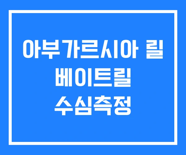 아부가르시아 릴 베이트릴 수심측정