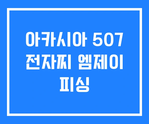 아카시아 507 전자찌 엠제이 피싱