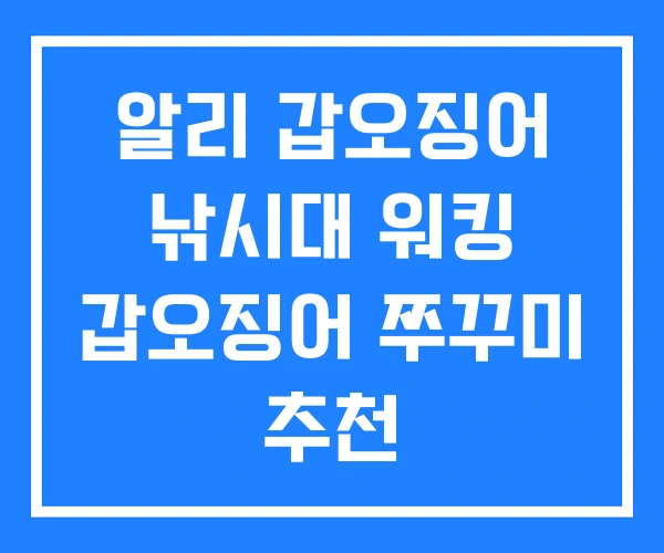 알리 갑오징어 낚시대 워킹 갑오징어 쭈꾸미 추천