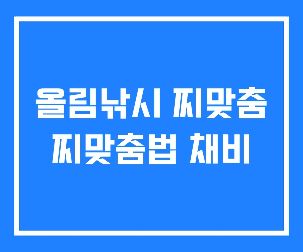 올림낚시 찌맞춤 찌맞춤법 채비