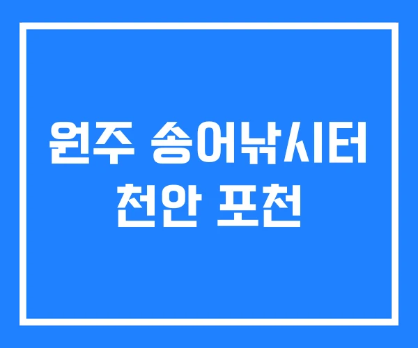 원주 송어낚시터 천안 포천