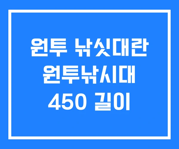 원투 낚싯대란 원투낚시대 450 길이