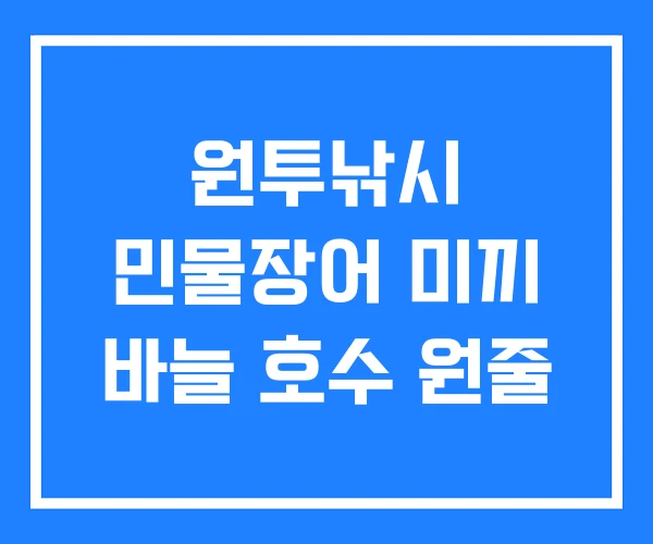 원투낚시 민물장어 미끼 바늘 호수 원줄