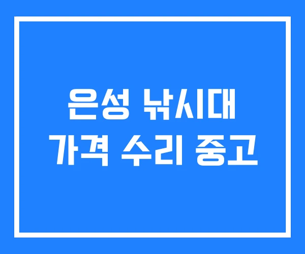 은성 낚시대 가격 수리 중고
