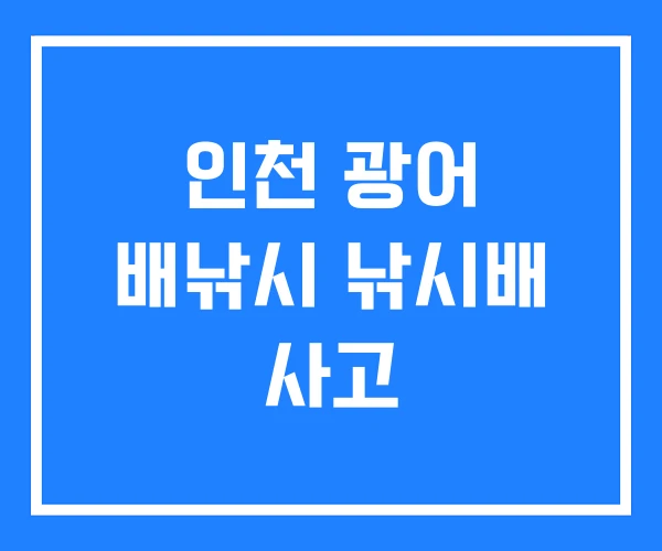 인천 광어 배낚시 낚시배 사고 인천 광어 배낚시 낚시배 사고