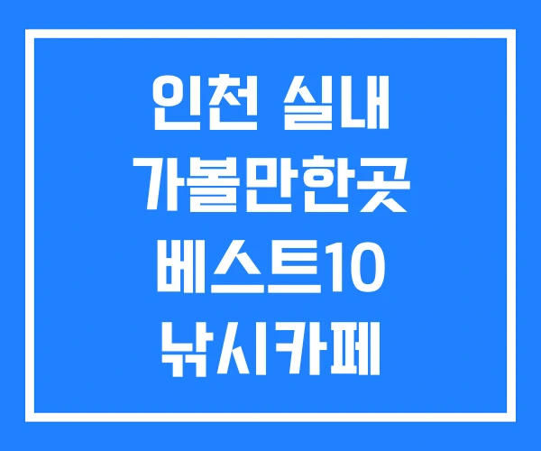인천 실내 가볼만한곳 베스트10 낚시카페 인천 실내 가볼만한곳 베스트10 낚시카페