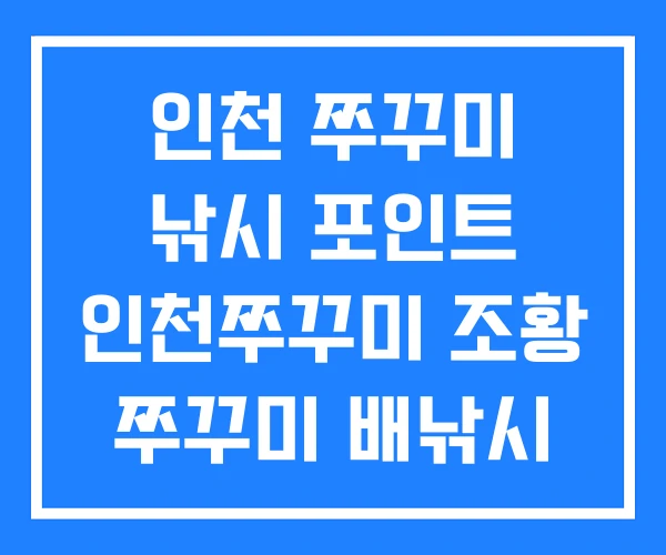 인천 쭈꾸미 낚시 포인트 인천쭈꾸미 조황 쭈꾸미 배낚시
